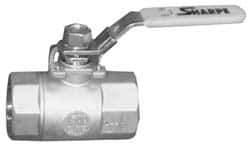 Sharpe Valves - 1-1/2" Pipe, Standard Port, Carbon Steel Steam Service Ball Valve - 1 Piece, Inline - One Way Flow, FNPT x FNPT Ends, Locking Lever Handle, 1,500 WOG, 250 WSP - USA Tool & Supply