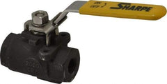 Sharpe Valves - 1/4" Pipe, Standard Port, Carbon Steel Steam Service Ball Valve - 1 Piece, Inline - One Way Flow, FNPT x FNPT Ends, Locking Lever Handle, 2,000 WOG, 250 WSP - USA Tool & Supply
