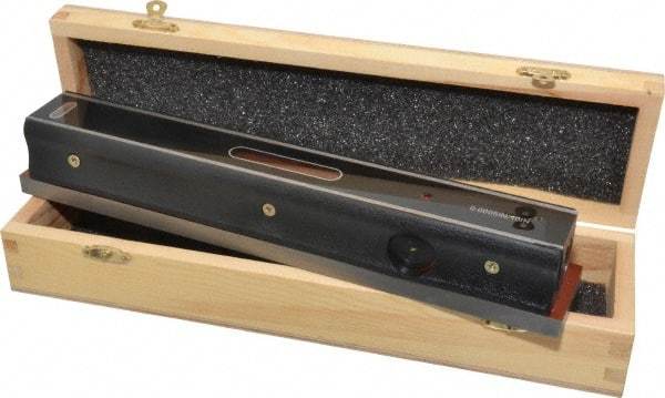 Value Collection - 12" Long, 0.0005" Graduation Sensitivity per 10", 2 Vials, Master Precision Level - Cast Iron, 1-7/8" Wide - USA Tool & Supply