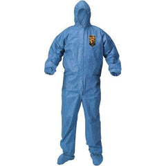 KleenGuard - Size 3XL Polypropylene General Purpose Coveralls - Blue, Zipper Closure, Elastic Cuffs, Elastic Ankles, Taped Seams - USA Tool & Supply