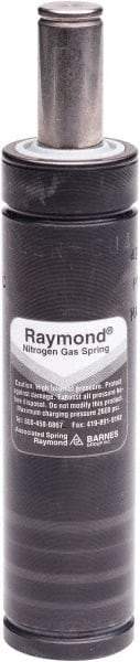Associated Spring Raymond - M6 Fill Port, M6 Mt Hole, 20mm Rod Diam, 37.9mm Diam, 40mm Max Stroke, Black Nitrogen Gas Spring Cylinder - 155mm Body Length, 195mm OAL, 3,595 Lb Full Stroke Spring Force, 360 psi Initial Charge - USA Tool & Supply