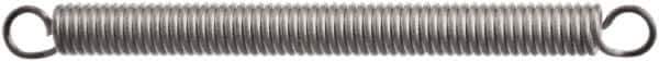 Associated Spring Raymond - 50.8mm OD, 270.21 N Max Load, 355.6mm Max Ext Len, Stainless Steel Extension Spring - 12.5 Lb/In Rating, 10.73 Lb Init Tension, 254mm Free Length - USA Tool & Supply