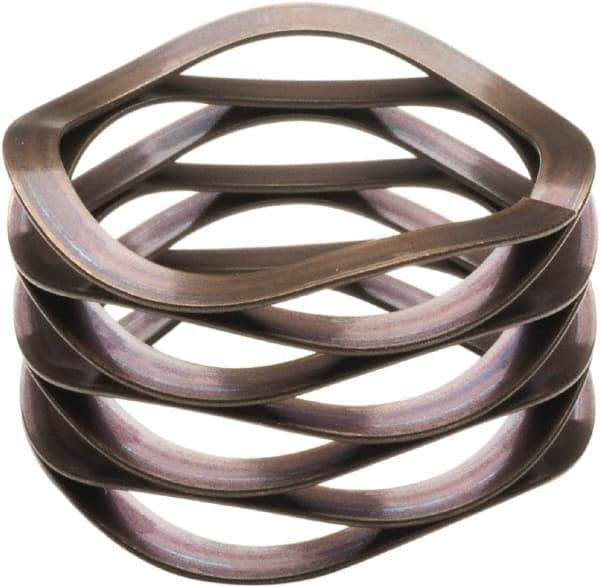 Associated Spring Raymond - 13.97mm ID x 19.05mm OD, Grade 17-7 PH Stainless Steel Multiwave Disc Spring - 0.2mm Thick, 6.35mm Overall Height, 2.74mm Deflection, 7 Lb at Deflection - USA Tool & Supply