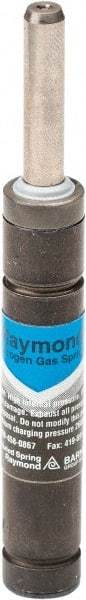 Associated Spring Raymond - M6 Fill Port, M6 Mt Hole, 8mm Rod Diam, 19mm Diam, 10mm Max Stroke, Blue Nitrogen Gas Spring Cylinder - 52mm Body Length, 62mm OAL, 175 Lb Full Stroke Spring Force, 650 psi Initial Charge - USA Tool & Supply