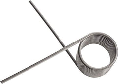 Associated Spring Raymond - 180° Deflection Angle, 0.681" OD, 0.059" Wire Diam, 2 Coils, Torsion Spring - 7/16" Max Tool Size, 2 In/Lb Torque at Leg Length - USA Tool & Supply