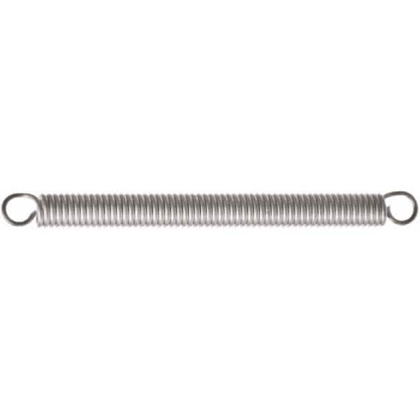 Associated Spring Raymond - 14mm OD, 136.61 N Max Load, 52.7mm Max Ext Len, Stainless Steel Extension Spring - USA Tool & Supply