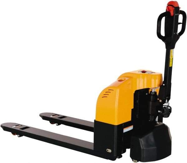 Vestil - 3,300 Lb Capacity, 7.78" Lift Electric Pallet Truck - 3.2" Min Lift Height, 48" Fork Length x 6-1/4" Fork Width, 28" Overall Width - USA Tool & Supply