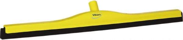 Vikan - 28" Foam Rubber Blade Bench Squeegee - Double Edge, Yellow, Plastic Holder - USA Tool & Supply