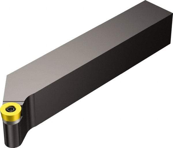 Sandvik Coromant - SRSC, Left Hand Cut, 1-1/4" Shank Height x 1-1/4" Shank Width, Neutral Rake Indexable Turning Toolholder - 6" OAL, RCMT 06 03 00 Insert Compatibility, Series CoroTurn 107 - USA Tool & Supply