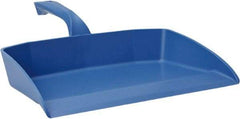 Vikan - 12-1/2" Wide Handheld Dustpan - Plastic Body, 4-1/2" Handle, Blue - USA Tool & Supply