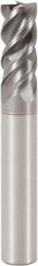 Seco - 5mm, 12mm LOC, 6mm Shank Diam, 55mm OAL, 4 Flute, Solid Carbide Square End Mill - Single End, SIRON-A Finish, Spiral Flute, 48° Helix, Right Hand Cut, Right Hand Flute, Series JS554 - USA Tool & Supply
