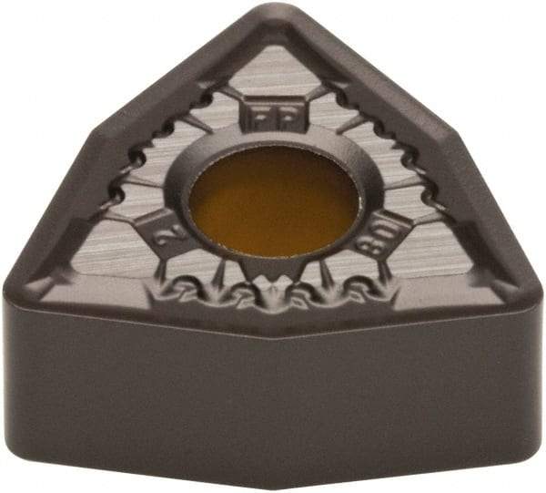 Kennametal - WNMG431 FP Grade KCP10 Carbide Turning Insert - TiN Finish, 80° Trigon, 1/2" Inscr Circle, 3/16" Thick, 1/64" Corner Radius - USA Tool & Supply