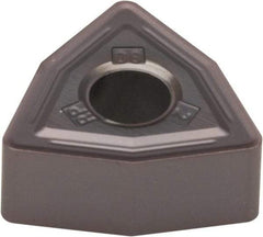 Kennametal - WNMG332 RP Grade KCU10 Carbide Turning Insert - AlTiN Finish, 80° Trigon, 3/8" Inscr Circle, 3/16" Thick, 1/32" Corner Radius - USA Tool & Supply