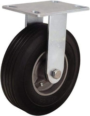 Hamilton - 8" Diam x 2" Wide, Rubber Rigid Caster - 500 Lb Capacity, Top Plate Mount, 4-1/2" x 6-1/4" Plate, Straight Roller Bearing - USA Tool & Supply
