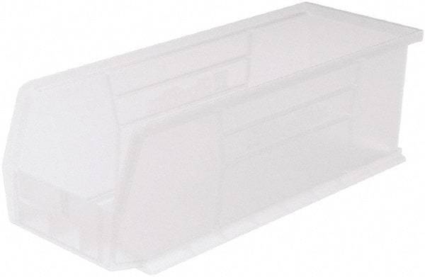 Akro-Mils - 50 Lb. Load Capacity, 14-3/4" Deep, Clear Polymer Hopper Stacking Bin - 5" High x 5-1/2" Wide x 14-3/4" Long - USA Tool & Supply
