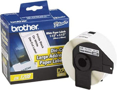 Brother - 1.4" Wide x 3-1/2" Long, White Paper Shipping Label - For PC Label Printers - USA Tool & Supply