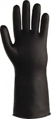 SHOWA - Size S (7), 14" Long, 25 mil Thick, Butyl Chemical Resistant Gloves - Textured Finish, Rolled Cuff, ANSI Abrasion Level 0, ANSI Cut Level 0, ANSI Puncture Level 0, Black - USA Tool & Supply