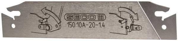 Seco - 0.843" Blade Height, 0.047" Blade Width, 4.72" OAL, Neutral Cut, Double End Indexable Cut-Off Blade - 150.10A Blade, 150.10 Series - USA Tool & Supply