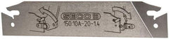 Seco - 0.843" Blade Height, 0.047" Blade Width, 4.72" OAL, Neutral Cut, Double End Indexable Cut-Off Blade - 150.10A Blade, 150.10 Series - USA Tool & Supply