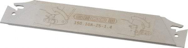 Seco - 0.984" Blade Height, 0.047" Blade Width, 5.91" OAL, Neutral Cut, Double End Indexable Cut-Off Blade - 150.10A Blade, 150.10 Series - USA Tool & Supply