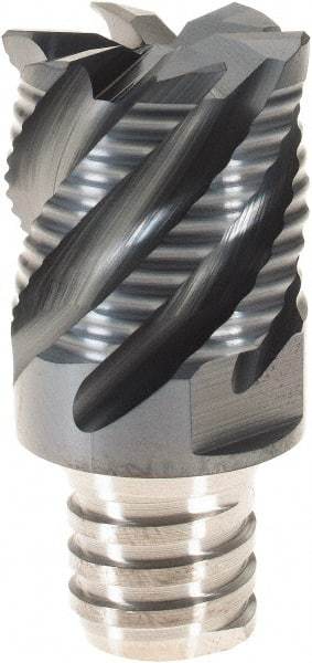 Iscar - MM ERS Grade IC908 Carbide End Milling Tip Insert - TiAlN Finish, 6 Flutes, 3/4" Cutting Diam, 0.59" Depth of Cut, 1" Extension, 45° Helix - USA Tool & Supply