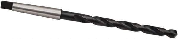 Guhring - 22.5mm, 2MT 118° Point High Speed Steel Taper Shank Drill Bit - Oxide Finish, 198mm Flute Length, 296mm OAL, Spiral Flute, Series 257 - USA Tool & Supply