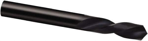 Guhring - #26 118° Spiral Flute High Speed Steel Screw Machine Drill Bit - Bright Finish, Left Hand Cut, 20mm Flute Length, 52mm OAL, Cone Relief Point, Straight Shank - USA Tool & Supply