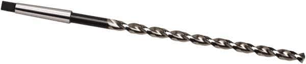 Guhring - 18mm, 2MT 130° Point High Speed Steel Taper Shank Drill Bit - Oxide Finish, 310mm Flute Length, 465mm OAL, Parabolic Flute, Series 527 - USA Tool & Supply