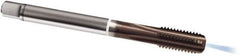 Guhring - M8x1.00 Metric Fine, 4 Flute, TiAlN Finish, Cobalt Spiral Point Tap - Modified Bottoming Chamfer, Right Hand Thread, 90mm OAL, 6HX Class of Fit, Series 347 - Exact Industrial Supply