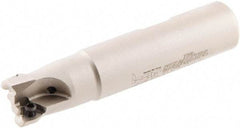 Iscar - 5/8" Cut Diam, 0.2" Max Depth of Cut, 5/8" Shank Diam, 3" OAL, Indexable Square Shoulder Helical End Mill - HM390 TCKT 0703PCTR Inserts, Weldon Shank, 0° Lead Angle, Through Coolant, Series HeliIQMill - USA Tool & Supply