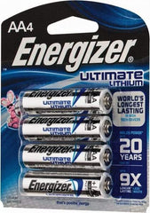 Energizer - Size AA, Lithium, Photo Battery - 1.5 Volts, Flat Terminal, FR6 - USA Tool & Supply