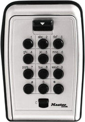 Master Lock - 3-1/8" Wide x 4.6" Overall Height, Push Button Combination, Wall Mount Key Safe - Zinc Finish - USA Tool & Supply