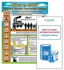 NMC - GHS General Safety & Accident Prevention Training Kit - English, 18" Wide x 24" High, White Background, Includes What is GHS Poster & Booklets - USA Tool & Supply