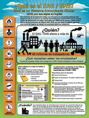 NMC - GHS General Safety & Accident Prevention Training Kit - Spanish, 18" Wide x 24" High, Blue Background - USA Tool & Supply