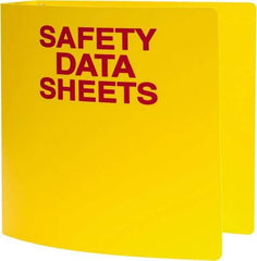 NMC - 3-1/2 Inch Wide x 3 Inch Ring Diameter x 11-1/2 Inch High, SDS Ring Binder - 600 Binder Sheet Capacity, Yellow, Binder with Chain, English - USA Tool & Supply