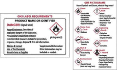 NMC - "HAZCOM/GHS/RTK", 2" Long x 3" Wide, Paper Safety Sign - Square, Use for Hazardous Materials - USA Tool & Supply