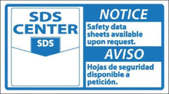 NMC - "Notice - Material Safety Data Sheets Available upon Request", 10" Long x 18" Wide, Rigid Plastic Safety Sign - Square, Use for Workplace/Safety - USA Tool & Supply