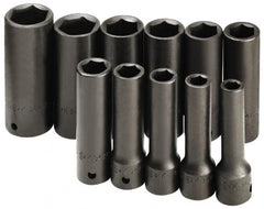 SK - 10 Piece 1/2" & 3/4" Drive Deep Well Impact Socket Set - USA Tool & Supply