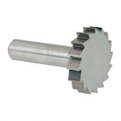 Made in USA - 1-1/2" Diam x 5/16" Face Width, Solid Carbide, 16 Teeth, Shank Connection Woodruff Keyseat Cutter - Uncoated, 2-5/16" OAL x 1/2" Shank, Straight Teeth, ANSI 1012, Old Standard 25 - USA Tool & Supply