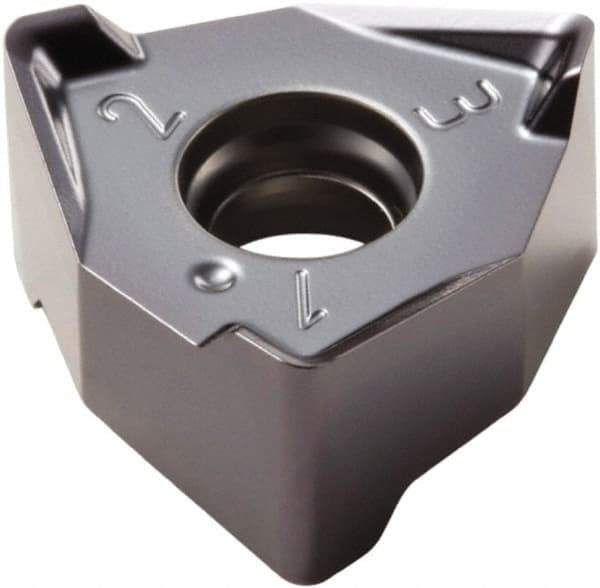 Seco - XNEX080608 M08 Grade F40M Carbide Milling Insert - TiAlN/TiN Finish, 1/4" Thick, 0.491" Inscribed Circle - USA Tool & Supply