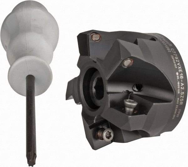 Kennametal - 2-1/2" Cut Diam, 0.138" Max Depth, 1" Arbor Hole, 5 Inserts, XE 16 Insert Style, Indexable Copy Face Mill - C7792VXE16-A2.5Z05R Cutter Style, 1.574" High, Through Coolant, Series 7792 - USA Tool & Supply