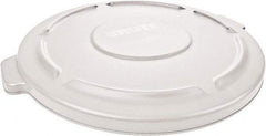 Rubbermaid - Round Lid for Use with 55 Gal Round Trash Cans - White, Polyethylene, For Brute Trash Cans - USA Tool & Supply