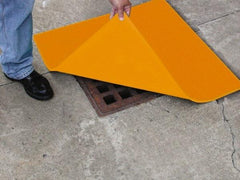 Eagle - 24" Long x 24" Wide, Polyurethane Barrier - 22" Drain, Yellow, Use for Cover, Seals off Drain - USA Tool & Supply