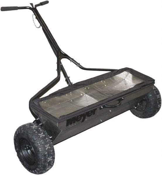 Meyer Products - 100 Lb Stainless Steel Walk Behind Drop Landscape Spreader - 13" Pneumatic Wheels - USA Tool & Supply