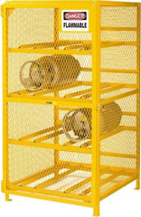 Little Giant - 8 Cylinder, Yellow Cylinder Storage Unit - 36" Wide x 70" High x 38" Deep - USA Tool & Supply