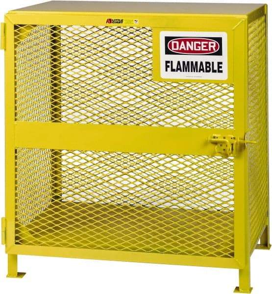 Little Giant - 4, 6 Cylinder, Yellow Cylinder Storage Unit - 36" Wide x 40" High x 38" Deep - USA Tool & Supply