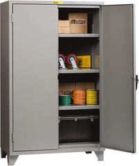 Little Giant - 3 Shelf Locking Storage Cabinet - Steel, 48" Wide x 24" Deep x 78" High, Gray - USA Tool & Supply