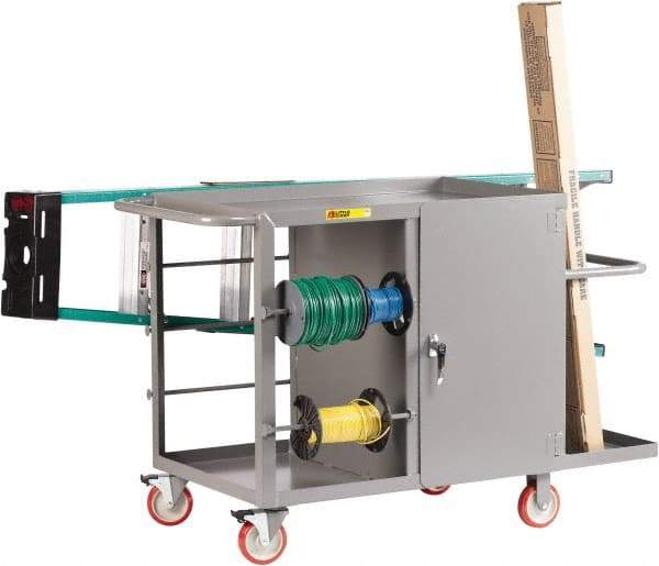 Little Giant - 1,200 Lb Capacity, 26" Wide x 54" Long x 35" High Wire Spool Cart - 1 Door, Steel - USA Tool & Supply