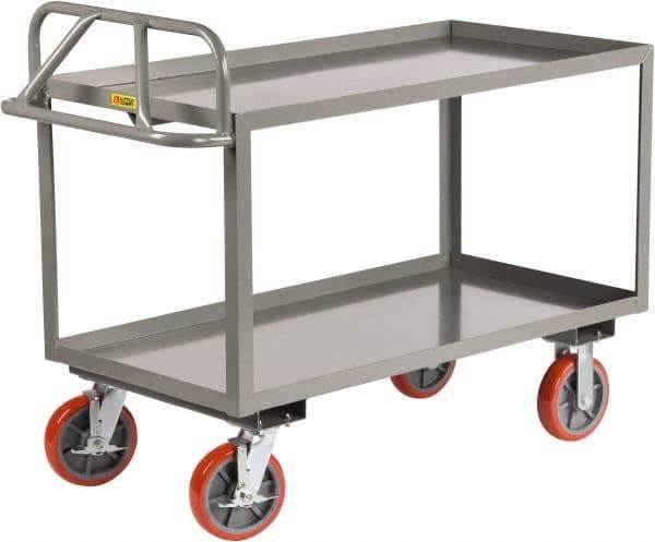 Little Giant - 3,600 Lb Capacity, 30" Wide x 65-1/2" Long x 42" High Shelf Cart - 2 Shelf, Steel - USA Tool & Supply