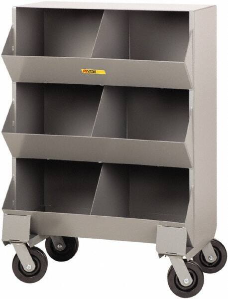 Little Giant - 2,400 Lb Capacity, 32" Wide x 20" Long x 45-1/2" High Storage Bin Cart - Steel, 4 Swivel Casters - USA Tool & Supply